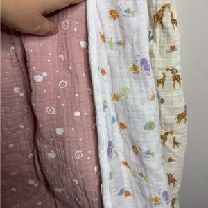 Set of Three Baby Muslin sleep sack  Blankets